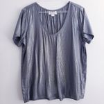 Anthropologie Anthroplogie Velvet By Spencer Graham Silver Shine Lightweight Blouse Photo 1