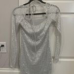 Lucy in the Sky Silver Sparkle Tight Dress Photo 1