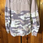 PINK - Victoria's Secret VS Victoria's Secret Pink Varsity Crew Sweatshirt Camo Purple medium oversized Photo 2