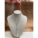 The Sak NWT The‎  Hammered Silver Y Pendent Drop Necklace w/ Adjustable Clasp Photo 3
