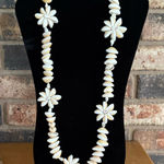 Vintage Cowrie shell Wedding Lei necklace 34” Photo 0