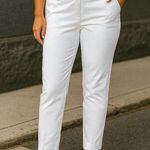 Talbots White Heritage Cotton Blend Pants 14 Ankle Casual Stretch Lightweight Photo 0