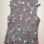 Black and White Sleeveless Fitted Blouse Size 12 Photo 0