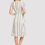 ✨HP✨Ruffle Trim Self Tie Waist Striped Dress✨ Yellow Size L Photo 3