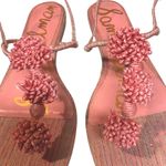 Sam Edelman Eliza Woven Thong Round Chic Flat Sandals Pink Lily Stripe Size 7 Photo 4