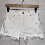 Gap  Cheeky High Rise Denim Shorts White Distressed Raw Hem Summer Casual Photo 1