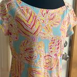 Lilly Pulitzer M Loren Short Sleeve Boatneck Dress Tini Bikini Breakwater Blue Photo 1
