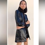 Alice + Olivia  Kylie Embossed Faux Leather Jacket Blazer in Black Size: XS Photo 9