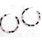 Boutique Handmade Ash Blonde Tortoise Shell Hoop Earrings, 50cm Photo 4