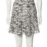 Parker Silk Black White Print Mesh Mini Skirt Photo 0