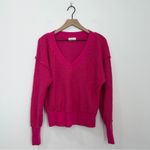 Anthropologie  T.La Zuri Pink Long Sleeve V-Neck Sweatshirt Size Small Photo 1