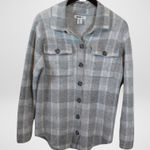 William Rast  Womens Size‎ Small Gray Check Plaid SOFT & FUZZY Buttoned Sweater Photo 0