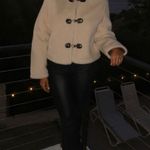 ZARA  Jacket coat teddy fur ivory cream cropped toggle  Photo 6