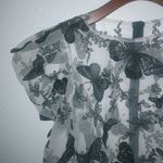 Salt M Butterfly Net Applique Puff Sleeve Crop Top Black Size M Photo 8