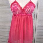Hot Pink Mesh & Lace Babydoll Negligee Photo 0