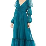 Mac Duggal  68254 Romantic Teal Ruffle Gathered Tiered Tulle Dress NWT 10 $498 Photo 6