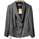 MM.LaFleur NEW Roxane Double Breasted Blazer Light Twill Charcoal Gray +1 NWT Photo 3