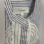 LOVER the Label Striped Shirt Dress Blue White Guipure Lace Trim Size 4 Photo 5