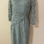 Adrianna Papell  mint lace overlay long sheer sleeve sheath dress NEW 12 Photo 0