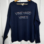 Vineyard Vines  Navy Logo Sweater Womens Large Preppy Coastal Knit Preppy Classic Photo 0