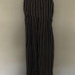 Olivaceous Black & Cream Stripe Jumpsuit Open Back NWT Photo 1