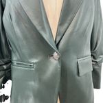 Veronica Beard Hollis Faux Leather Dickey Jacket Blazer Green Size 4 *Flawed Photo 4