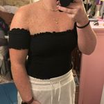 Fiore Black Stretchy Off The Shoulder Top Photo 2