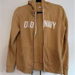 Old Navy Women S Mustard Yellow Zip Up Hoodie Fleece Lined Logo Size S Photo 0