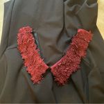 AQUA Red and Black Sheath Mini Dress with Notched Collar Photo 4