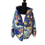 Dolls Kill  Care Bears Puffer Jacket Quilted Hooded Rainbow Y2K Rave Sz XS Photo 4