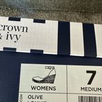 Crown & Ivy Light Olive Green Wedge Sandals Photo 9