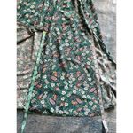 Blush BJ Blue Green White Paisley Floral Smocked Waist Midi Skirt Small Photo 7