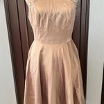 Label By Five Twelve Champagne Satin Beaded Dress Tan Size 4 Photo 0