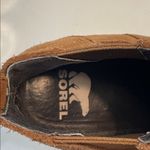 Sorel Women’s Joan Uptown Suede Chelsea Brown Stacked Slip-On Wedge Boots Photo 6