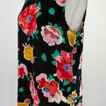 Who What Wear Floral Print Sleeveless Blouse Tank Top Black Multi Size Small Photo 6