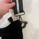 Haute Shore Black & White Stripe Neoprene Shoulder Bag Crossbody Chain Detail Photo 2