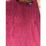 Lulus NWT  Twirling It Dress Medium Burgundy Crochet Lace Short Sleeve Velvet Wst Photo 9
