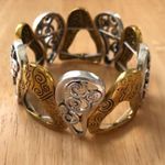 Tribal Stretch Bracelet Double Stranded Swirls VTG Photo 2