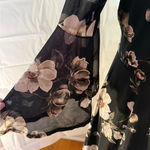 Siren Lily Floral Black Dress with Bell Sleeves Photo 2