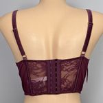 Victoria's Secret Victoria’s Secret Dream Angels Corset Top Bra Burgundy Size Medium 36B Ribbon Photo 5