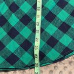 kim rogers  medium women's v-neck blouse plaid blue green button-down roll tab Photo 3