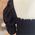 HYFVE Top Cropped Puff Sleeve Smocked Black S Trendy Romantic Feminine Chic Photo 7