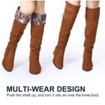 Trary brown suede over the knee high snake chunky heel boots NEW Size 7 Photo 1