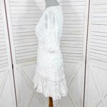 Selfie Leslie Leona Embroidered Chiffon Frill Trim Mini Dress White Small Photo 2
