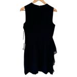 Eliza J Ruffle Front Mini Dress in Black size 6 NWT Sleeveless Crew Neck Photo 8