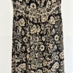 Signature Robbie Bee 8P Black Brown Floral Dress V Neck Sequin Silk Classic Chic Photo 5