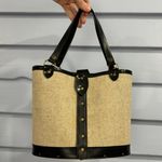 Vintage 60s Enid Collins Style Jeweled Floral Canvas Bucket Bag Purse Multiple Photo 1