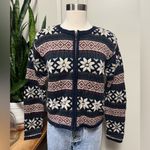 Vintage nordic snowflake Sweater zip Photo 7