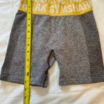 Gymshark Gray and Yellow Athletic Shorts with Elastic Waistband Photo 2