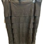 JS Collections  Black Pencil Skirt with tiered “flapper-style” fringe size 14 Photo 0